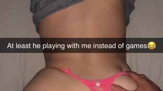 Cheating teen sends Snapchats of her getting fucked while Boyfriend plays Fortnite