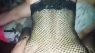 Horny wife gets an orgasm while sucking neighbor's cock and fucking her husband