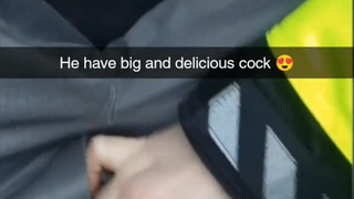 wife's working day, a little tease for husband on snapchat