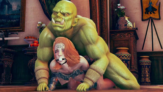 Orks cuckold human wife - 3d animation