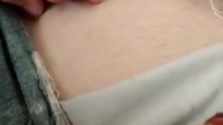 Edging His Little Dick Through His Jeans