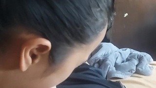 STEP-SISTER gives a good BLOWJOB for good morning - she SUCKS THE COCK LIKE AN EXPERT