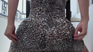 Horny wife bouncing ass on the chair