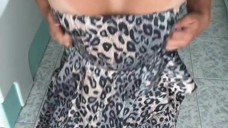Leopard Dress, Tanned Bouncing Tits