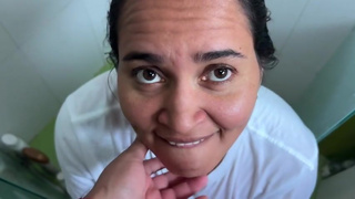 POV I discover my stepmother masturbating in the shower and I fuck her before my father arrives