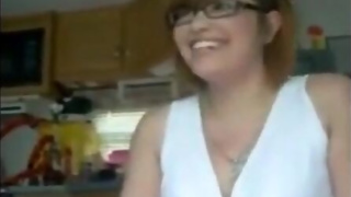 Curvy Coed Cutie Gives Head in Homemade Vid