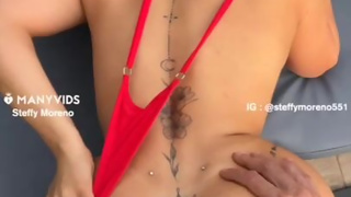 Steffy Moreno - POV Anal Creampie Sex In Red Bikini