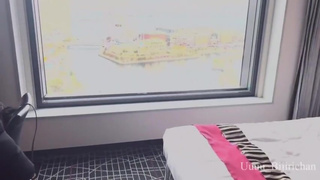 SEX by the window while watching the night view