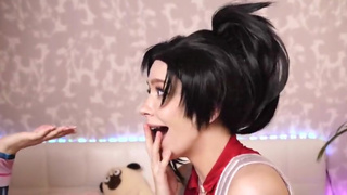 Uraraka and Momo train after lessons