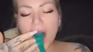 Cumplay with a used condom from a stranger
