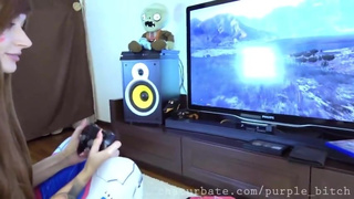 D.Va cosplay loves cum suck dildo verified girl