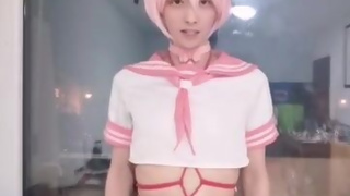 伪娘鹿岛cos阿福骑乘