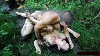 Muddy Nature MILF Takes Intense Grinding On Pussy And Ass From Hairy Cock