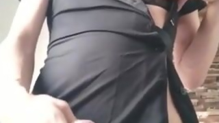 女装オナニー 包茎ちんぽをシコシコして甘出し射精 精液をローション代わりにもう一度射精しました まずもとすん