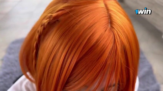 BEAUTIFUL REDHEAD LATINA SHOWS HER BIG AND DELICIOUS ASS OUTDOORS ON THE TERRACE OF HER HOUSE