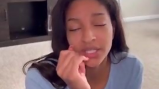 Sexy Ebony SLUT begs for CUM on her face