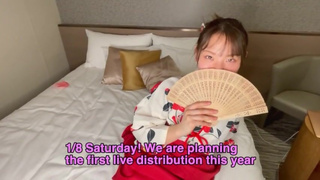 あけおめおまんこ♡19歳の女子大生が可愛いパイパンまんこを初くぱぁ〜 ♡RYO＆YUU♡素人カップル/歳の差/10代/美少女/着物/kimono/JD/スタイル抜群/色白/美乳/スリム