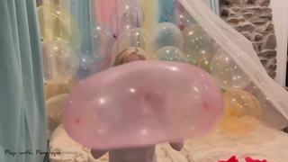 Blowing up 80 Balloons then Popping them all!