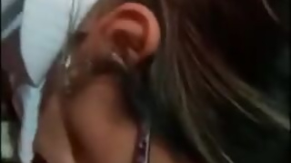 Nerd tranny with glasses sucking the cock of her clients and cum