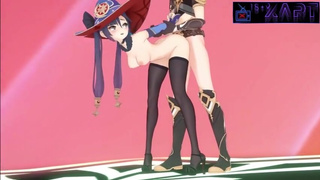 (HENTAI GAMES) Girl in stockings fucks cancer and lets cum in her