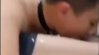 The Thai Ladyboy police fucking the criminal in the ass cause crime pays in Asia