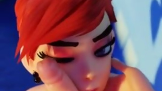 Vicky gives a BJ on the floor