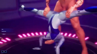 T pose med en cyberkvinde i rummet [Gameplay]