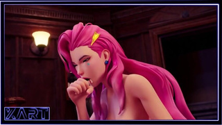 Hard sex a girl with pink hair without clothes is fucked by a big thick dick