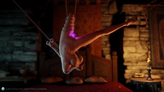 Triss in reverse shibari suspension (The Awakening)