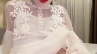 sexy and sissy Thai femboy masturbating her cock and she cum little drops of semen