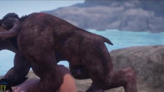 Minotaur vs Horny girl | Big Cock Monster | 3D Porn Wild Life