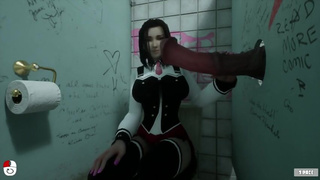 Silicon Lust blowjob in toilet furry horse dildo