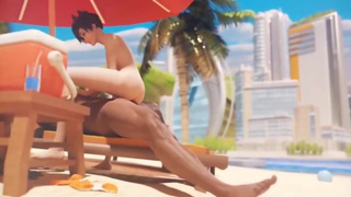 Overwatch tracer fucked at the beach porn animation