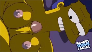 Marge is having fun with HOMER