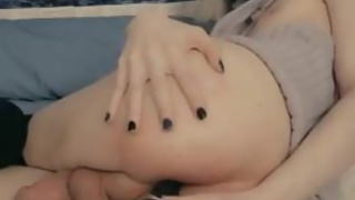 Young femboy trains his tight ass with a toy