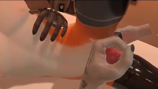 Furry Foxboy in Latex gets drained and begs for more