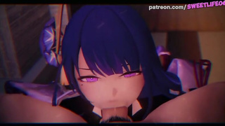 Genshin Impact - Raiden Shogun Relaxing On Big Cock!