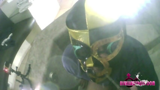 Rey Mysterio in Mexico is the Urinal Toilet of 4 T-girls pissing on him