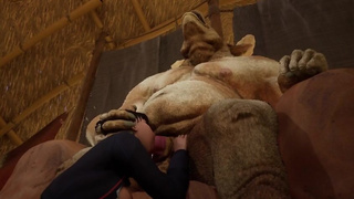 Asian girl has sex with a big Furry minotaur PT.1 | Furry | Wild life