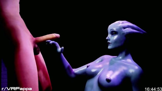 Liara edging a big cock (teasing, bj, deepthroat, hj, rimming, jerk off) Mass Effect parody