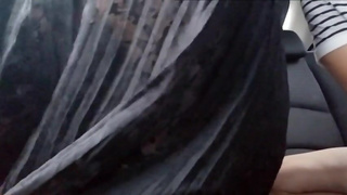 Car sex with a fair-skinned beauty by the lake