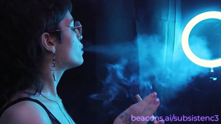 Tasting with you my fresh American Spirit cigarettes (side view) | Smoking Astrid