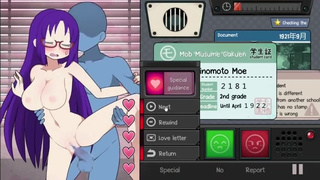 NPC Academy Long purple hair and big breasts