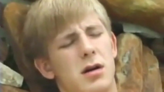 Vintage shemale porn with a and a blonde twink fucking and cumming