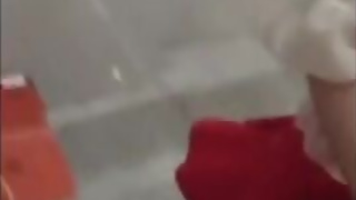 Super cute and shy Asian Ladyboy goes shopping flashing her cock under her skirt