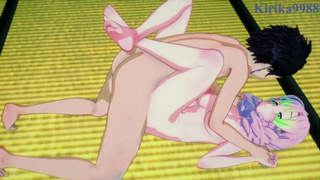 Mitsuri Kanroji and Tanjiro Kamado have deep fucking in a Japanese-style room. - Demon Slayer Hentai