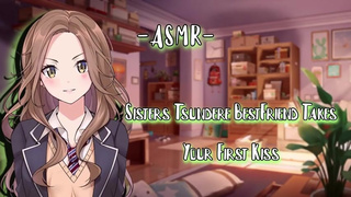 ASMR| [EroticRP] Sisters Tsundere BestFriend Takes Your First Kiss [F4M/Binaural]