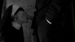 A nun gives a blowjob to a priest during prayer (Dreams of Nun)