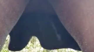 Fox Fursuiter Pisses and Cums in Forest