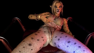 cheetah girl masturbates vigorously furry cosplay